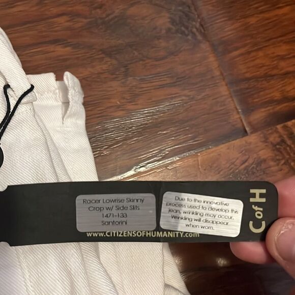 Citizens Of Humanity White Racer Lowrise Skinny Crop Jeans Summer Resort - Picture 7 of 14